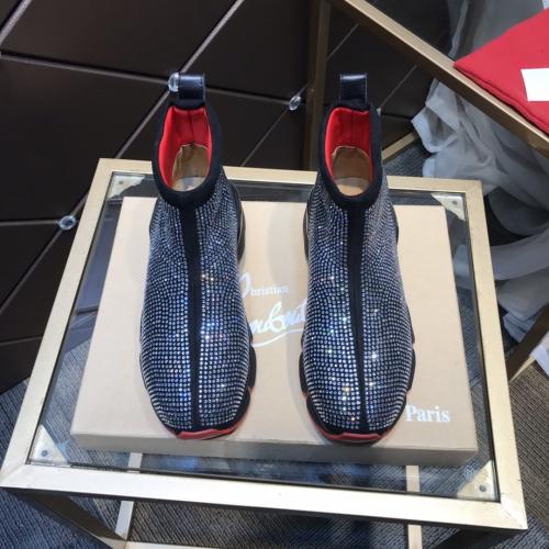 高評価クリスチャンルブタン Christian Louboutin スニーカー ハイトップ靴 メンズ/レディース 実物の写真 スーパーコピー靴安全必ず届くN品代引き可能国内発送後払い優良サイト