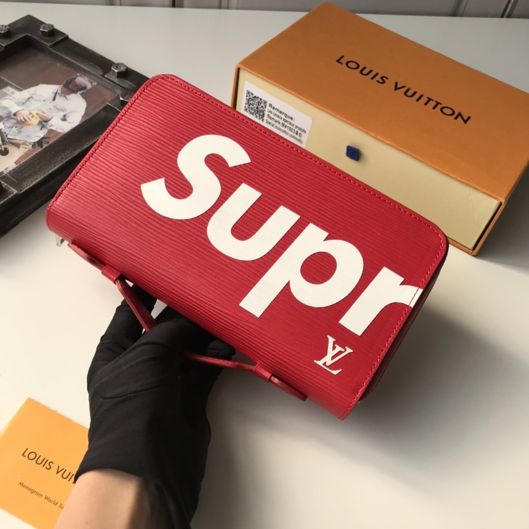 2色 2021新入荷ルイヴィトン Louis Vuitton Supreme シュプリーム クラッチバッグ Zippy XL M41503