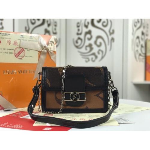 ばれないルイヴィトン Louis Vuitton ショルダーバッグ M44599-M44391-M43599 Dauphine Monogram Reverse メッセンジャーバッグ    実物の写真...