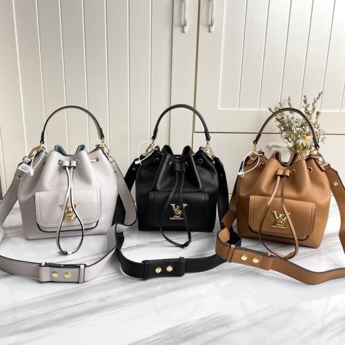 3色 ルイヴィトン Louis Vuitton LOCKME バケットバッグ M57687/M57688/M57689ショルダーバッグ 実物の写真 N品スーパーコピーバッグ代引き可能国内発送後払い安全...