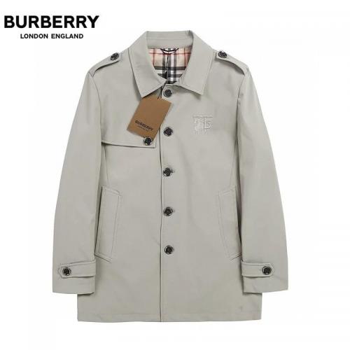 Burberry バーバリー メンズ定番レジャー快適柔軟服は洗えるコート折り襟格子縞絶妙絶妙ポケット付きスリムフィット 偽物コピー直営店