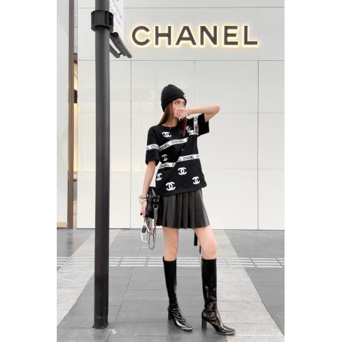 シャネル ジプリント 人気商品 カジュアル 半袖 Ｔシャツ トップス 2302QZJ160-CH2544