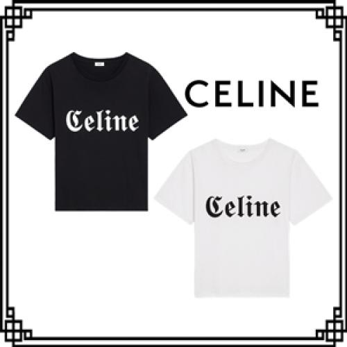 セリーヌ★限定新商品 CELINE ロゴ ゴシック 半袖Tシャツコピー コットン100% シンプルでユニセックス