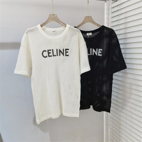 2023春夏トレンドCELINE ｔシャツコピー透かし彫り丸首半袖人気セリーヌ新作上質なアイテム男女OK