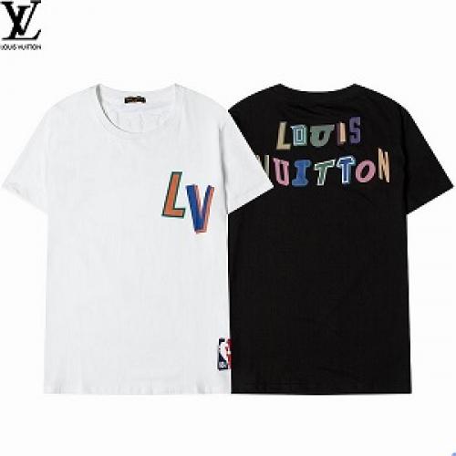 激安販売お得LOUIS VUITTONNBAフロントアンドバックレター Tシャツ ヴィトン 偽物 メンズ 服 1A8X8R