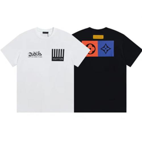 ロゴがお洒落☆LOUIS VUITTON ルイヴィトン偽物 Tシャツ コットンジャージー 前面と背面にプリントされた