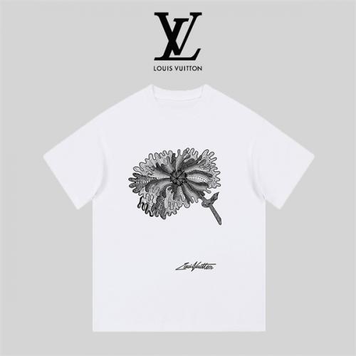 2023春夏LOUIS VUITTON スーパー コピー Tシャツ ルイヴィトン 花のプリント柄