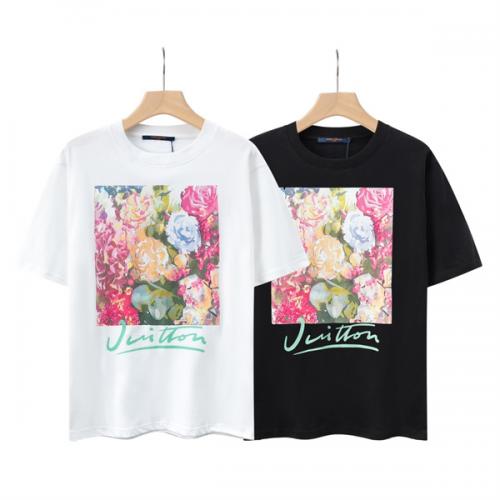 LOUIS VUITTON コピー Tシャツ ルイヴィトン 花のイラスト カラフル