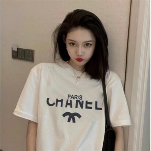 CHANEL偽物tシャツおしゃれ2023新作ユニセックス芸能人愛用 個性的 春夏トレンド上品