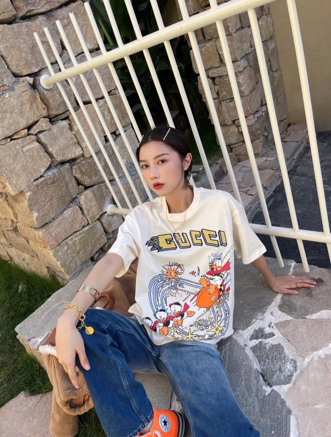 人気が爆発 Gucci グッチ Tシャツ メンズ/レディース ラウンドネック半袖  実物の写真 スーパーコピーN品代引き対応国内発送後払い送料無料安全必ず届く信用できるサイト